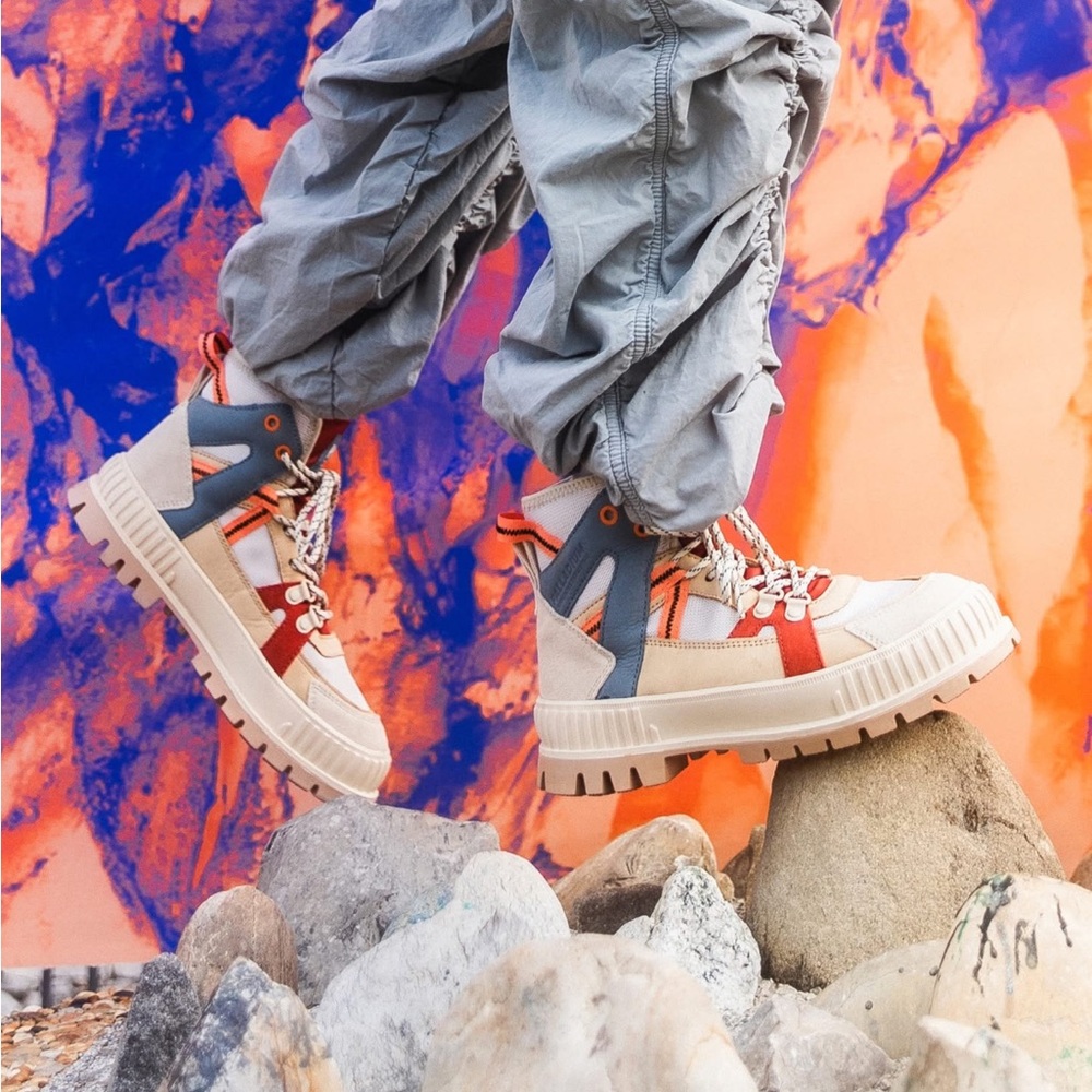 Palladium Pallashock Outcity sneakers in Almond Milk gorpcore utility lug sole - Picture 2 of 14